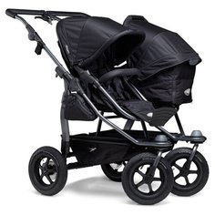 Универсальная коляска для двойни TFK Duo Combi (2 в 1), black, цвет шасси: серый