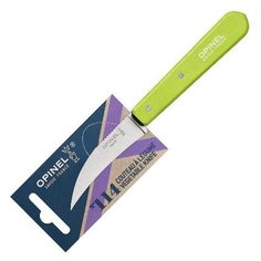 Нож для чистки овощей Opinel №114, деревянная рукоять, нержавеющая сталь, зеленый, блистер, 001925