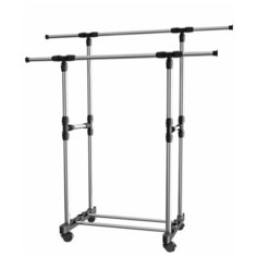 Вешалка напольная для одежды, передвижная, двойная, 83/43/93,5-168 см. Sennix