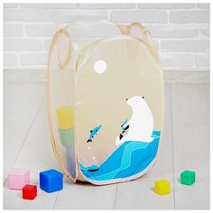 Корзина для игрушек ZABIAKA "Белый медведь"