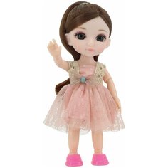 Кукла шарнирная Малышка Лили, игровой набор гардеробная, 16 см, Funky toys, FT72007