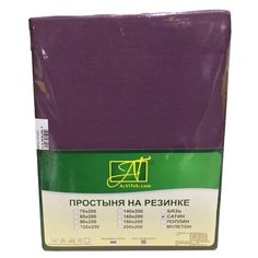 Простыня на резинке АльВиТек ПР-СО-Р-160, сатин, 160 х 200 см, черешня