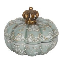 Шкатулка под старину из фарфора с бронзой 10x10x9см ГЛАСАР