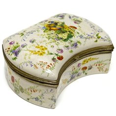 Шкатулка под старину из фарфора с бронзой 26x20x11см ГЛАСАР