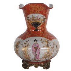 Ваза 30x30x39см под старину из фарфора с бронзой, Glasar ГЛАСАР