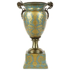 Ваза Celeste 22x16x39см под старину из фарфора с бронзой, Glasar ГЛАСАР