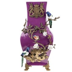 Ваза Purple 25x27x48 см под старину из фарфора с бронзой, Glasar ГЛАСАР