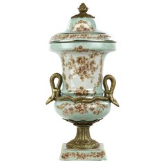 Ваза Amelia 19x17x39см под старину из фарфора с бронзой, Glasar ГЛАСАР