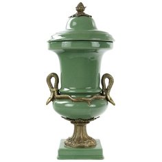 Ваза Agate 19x17x39см под старину из фарфора с бронзой, Glasar ГЛАСАР