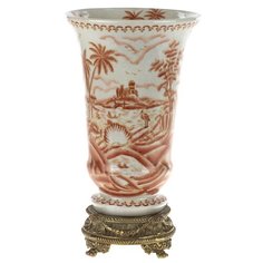 Ваза Nile 18x18x30см под старину из фарфора с бронзой, Glasar ГЛАСАР