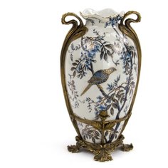 Ваза под старину из фарфора с бронзой, Glasar ГЛАСАР