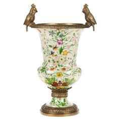 Ваза Meadow 27x22x41см под старину из фарфора с бронзой, Glasar ГЛАСАР