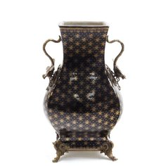 Ваза со стрекозами под старину Lilys под старину из фарфора с бронзой, Glasar ГЛАСАР