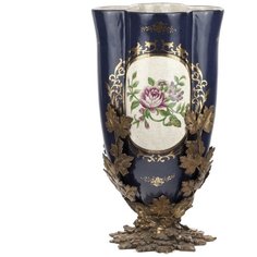 Ваза Florence 23x23x41 см под старину из фарфора с бронзой, Glasar ГЛАСАР