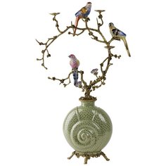 Ваза с птицами под старину 41x19x64см, Glasar ГЛАСАР