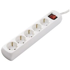 Сетевой удлинитель Hama H-47842 1.4м (5 розеток) белый (пакет ПЭ)