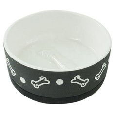 Миска для животных Foxie Bones черная керамическая 13х5,5 см 400мл