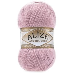 Пряжа Alize Angora Gold однотонная, 20 % шерсть, 80 % акрил, 100 г, 550 м, 295 розовый