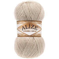 Пряжа Alize Angora Gold, 20 % шерсть, 80 % акрил, 100 г, 550 м, 5 шт., 152 бежевый меланж
