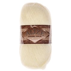 Пряжа ALIZE "Angora Gold Simli", 500 м*100 г, 01 кремовая