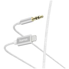 Адаптер Hama H-187211 00187211 Jack 3.5 (f)-Lightning (m) 1 м, белый