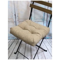 Подушка для сидения на стул без завязок MATEX VELOURS кофейный, чехол не съемный, ткань велюр, 40х40 см Матекс