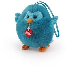 Мягкая игрушка Trudi Синяя птичка-пушистик на веревочке, 10 см
