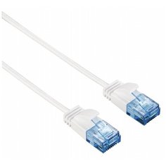 Патч-корд Hama Slim-Flexible UTP 4 пары cat6 1.5 м, белый, RJ-45 (m)-RJ-45 (m)