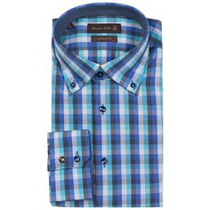 Рубашка JACQUES BRITT размер 40 синий/серый