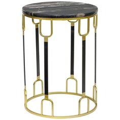 Столик интерьерный с чёрным мрамором 40x40x55см ГЛАСАР