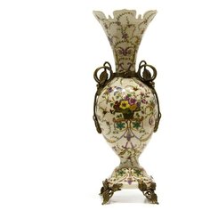 Ваза Madrid 16x17x45 см под старину из фарфора с бронзой, Glasar ГЛАСАР