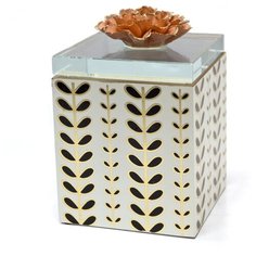 Коробка деревянная с крышкой с фарфоровым цветком 14x21см, ГЛАСАР