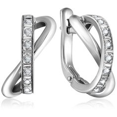 Бронницкий Ювелир Серьги из белого золота 1Б20046-010