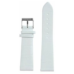Ремешок для часов, натуральная кожа, 22 мм, фактура крокодил, белый Ardi