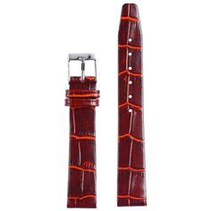 Ремешок для часов, натуральная кожа, фактура крокодил, коричневый, 16 мм Ardi