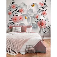 Фотообои 3D "Бутоны роз над водой" 300x250 (ШхВ)