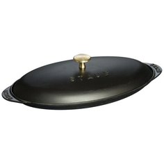 Сковорода Staub Cast Iron Covered Fish 1332125, 31 см, с крышкой, черный