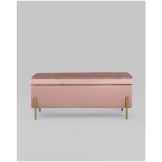 Банкетка Тюдор с ящиком, велюр Розовый Stool Group