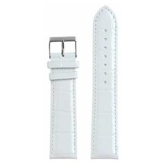 Ремешок для часов, натуральная кожа, 22 мм, фактура крокодил, белый, прошитый Ardi