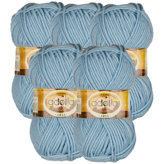 Пряжа Adelia Aria, 100 % акрил, 100 г, 100 м, 5 шт., 06 св.голубой