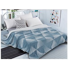 Плед Cleo Fluffy, 180 х 200 см, белый/голубой
