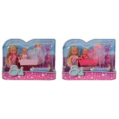 Набор кукол Simba Еви и малыш в колыбельке, 12 см, 5736242