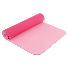 Коврик Sangh Yoga mat двухцветный, 183х61х0.6 см светло-розовый однотонный
