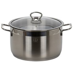 Кастрюля для индукционной плиты 6.3 литра 24 см со стеклянной крышкой DARIIS SENSO из нержавеющей стали Турция HUR-S-13044