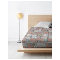 Простыня на резинке из бязи, "Ночь Нежна"; Алабама коричневая; размер 200 х 200