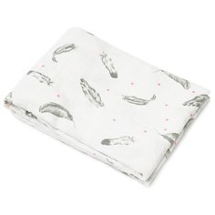 Пеленка муслиновая 110х120, "Пёрышки", серый Baby Nice