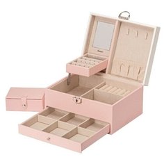 Шкатулка для украшений S-702-WP бело-розовый Ismat Decor