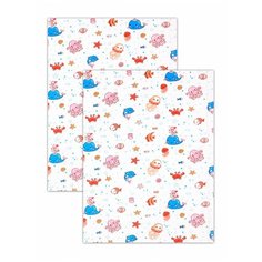 Пеленка ситцевая Flyzay 120x90 "Морские"