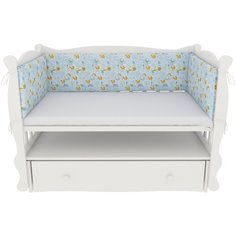 Бортик в кроватку на молнии (4 подушки-бортика) AmaroBaby Мечтатель (поплин), голубой