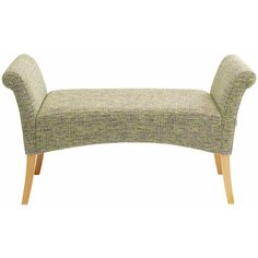 KARE Design Скамья Motley, коллекция "Мотли" 107*62*38, Вискоза, Полиакрил, Лен, Полиуретан, Бук, Зеленый